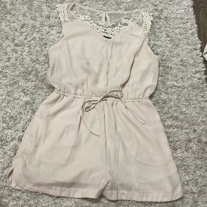 Adorable cream sheer/lace romper